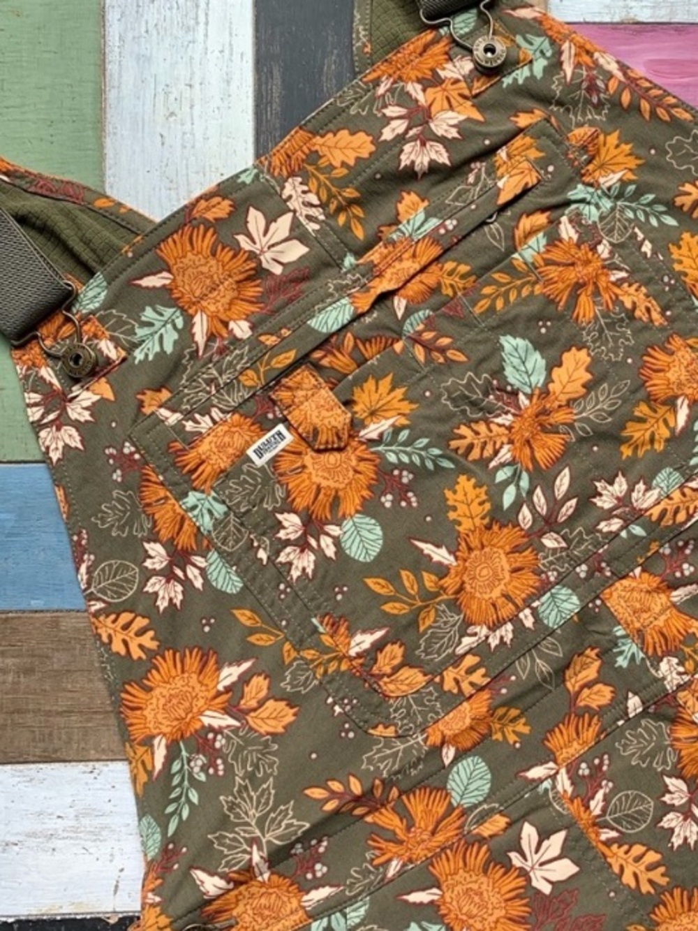 NWT Duluth XXL x31L Heirloom Gardening Lined Bib Overalls Loden Autumn Leaves - Picture 9 of 10